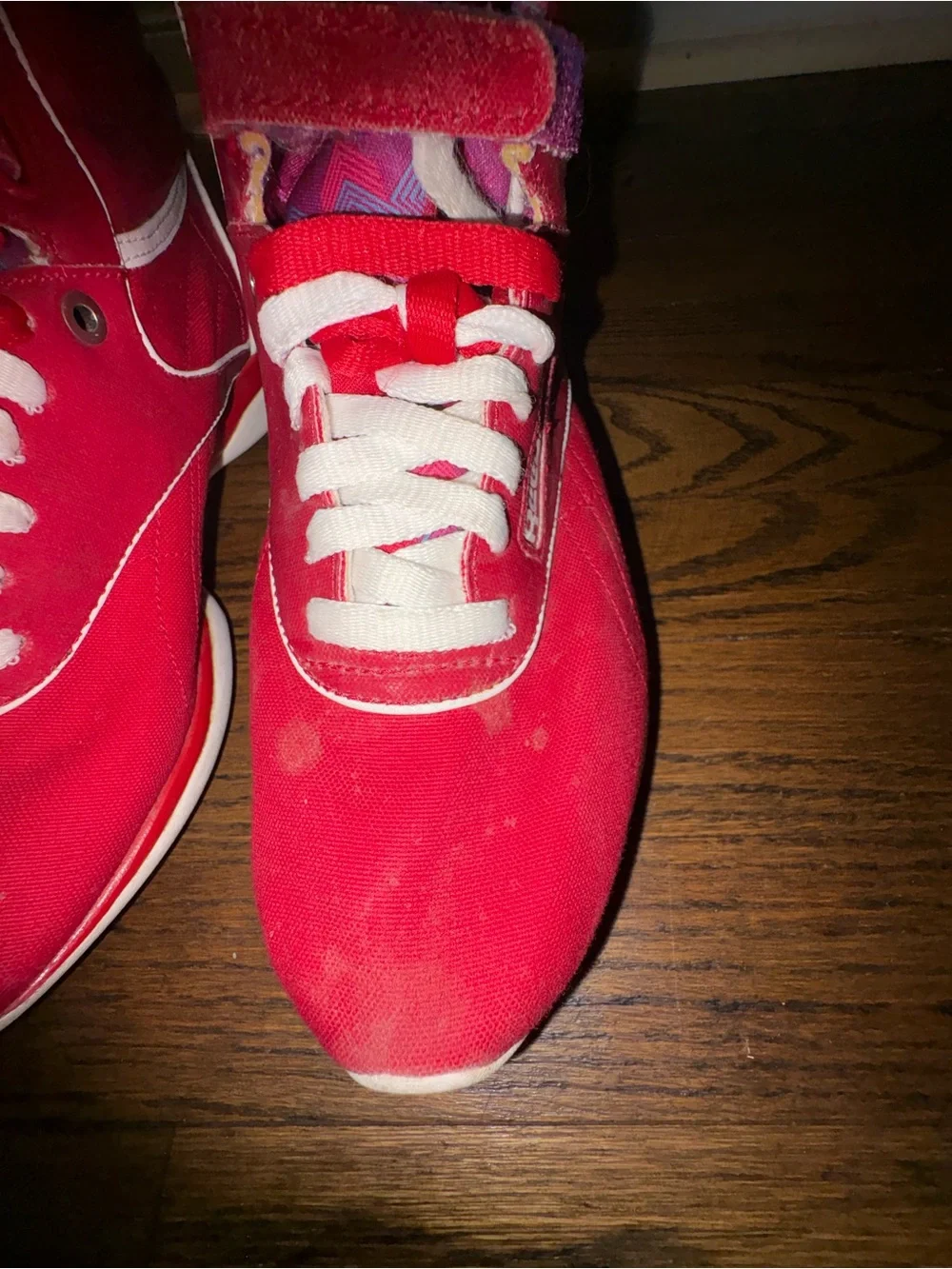 Reebok Kids Red High-Top Sneakers with White Laces